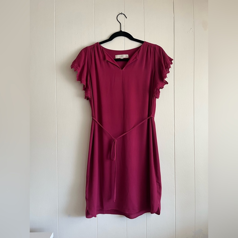 Ann Taylor LOFT Deep Berry Dress